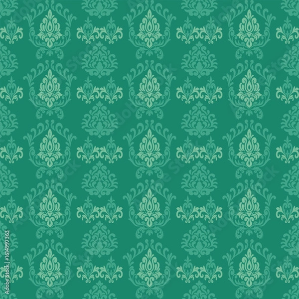 Fototapeta Vector damask seamless pattern background. Classical luxury old fashioned damask ornament, royal victorian seamless texture for wallpapers, textile, wrapping. 