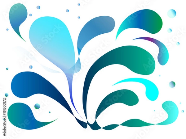 Obraz 飛び散る水のアブストラクト