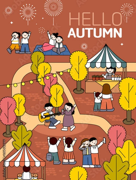 Obraz 가을 축제가 한창인 거리 이미지(벡터)