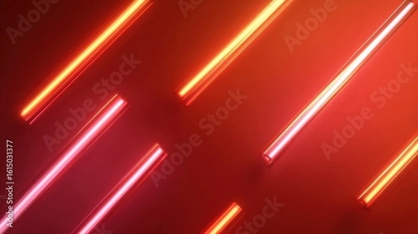 Obraz Vibrant Light Bars Sliding Across a Gradient Background Abstract Design