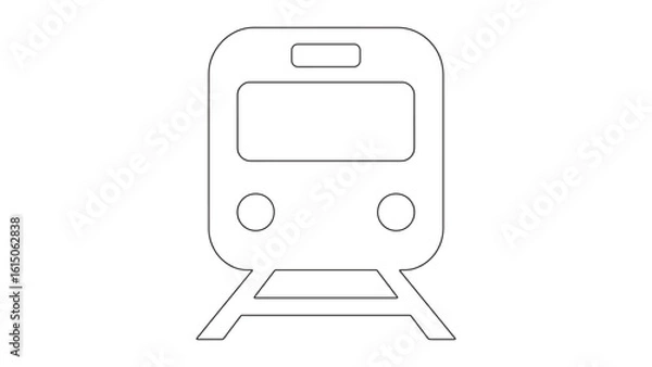 Obraz Modern Train Icon, Public Transport Symbol, Simple Line Drawing, Transportation Vector