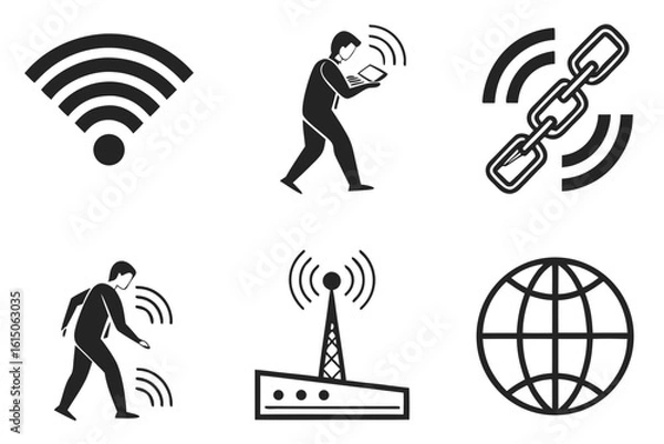 Obraz Technology and Connectivity Icons Set.