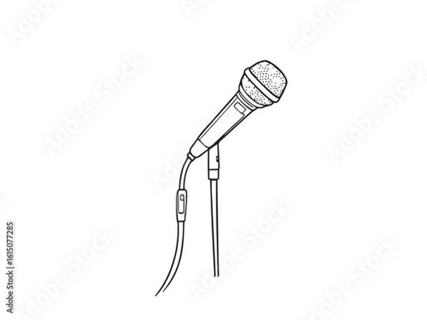 Fototapeta microphone clear vision simple line art