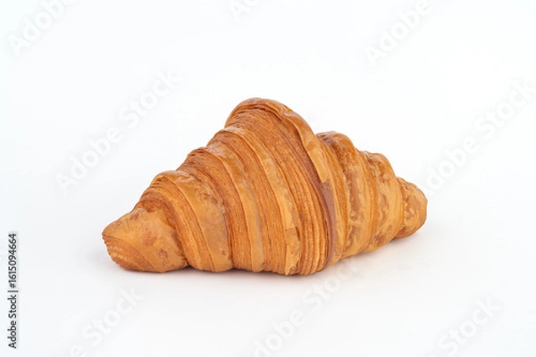 Obraz Classic Croissant – Angled side view, white background