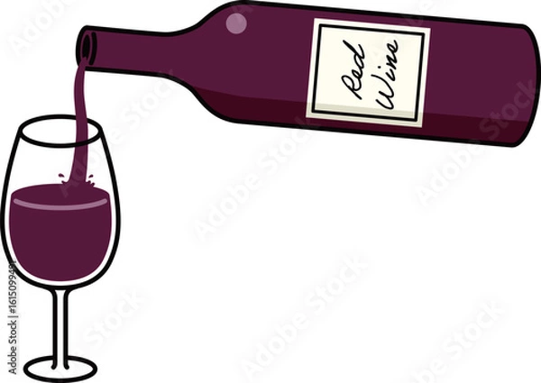 Obraz ワインボトルとワイングラス