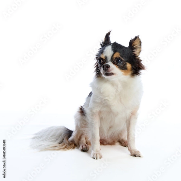 Obraz Chihuahua dog sitting on white background