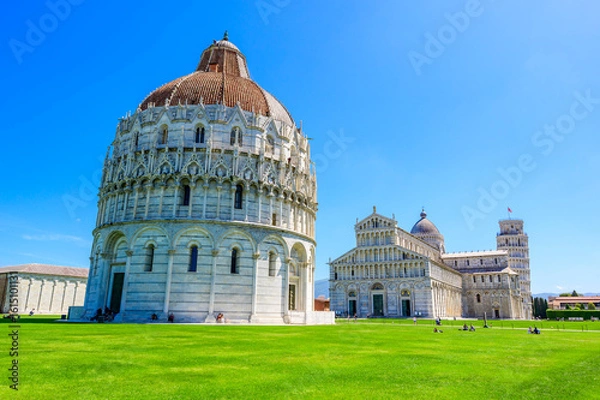 Obraz Leaning Tower and Cathedral of Pisa, travel destination in Italy