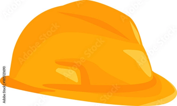 Obraz Orange Construction Hard Hat Illustration, ideal for themes related to workplace safety, building, and manual labor