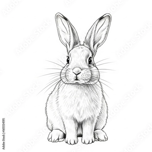 Obraz white rabbit isolated on white