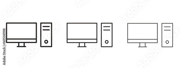 Fototapeta Desktop computer icon. Simple element illustration. Can be used for web and mobile.