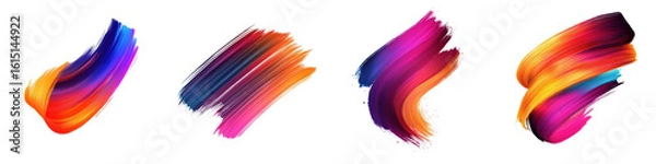 Fototapeta colorful brush strokes vector on white background.