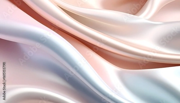 Fototapeta Smooth, flowing fabric drapes in soft pastel hues