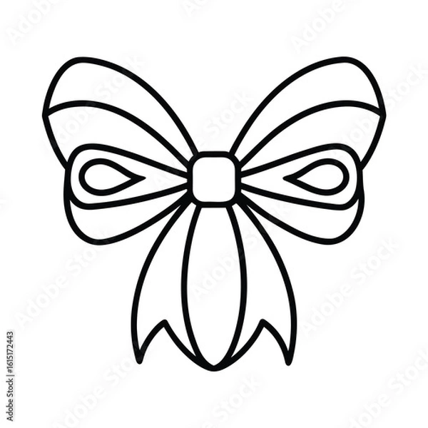 Fototapeta decorative bow with pattern on white background