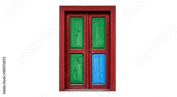 Fototapeta Red door green door blue door wood door colorful door rustic door painted door design door