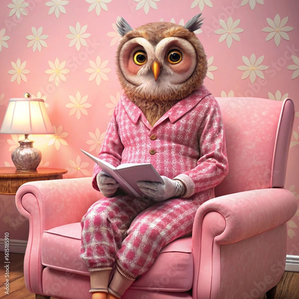 Obraz owl by the laptop