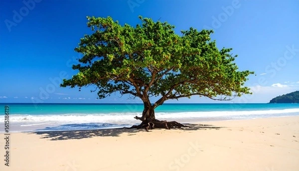 Obraz A lone tree on a pristine beach