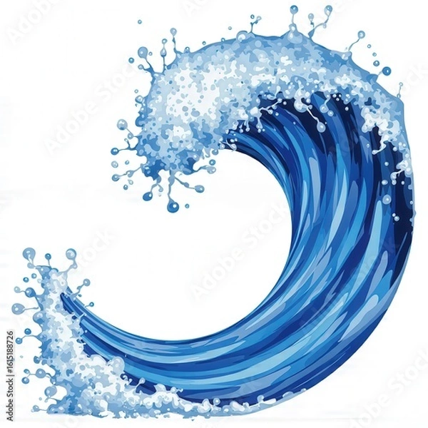Fototapeta Majestic Watery Embrace: A mesmerizing image of a wave, frozen in time, capturing the raw power and beauty of nature's force, the intricate dance of water droplets, the allure of the open sea. 