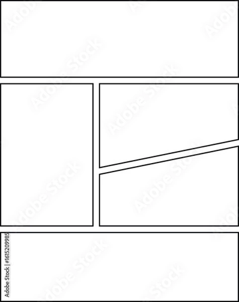 Obraz Minimal Comic Page with Basic Panel Divisions for Storytelling