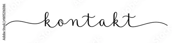 Obraz KONTAKT (CONTACT in German) black vector brush calligraphy banner with swashes