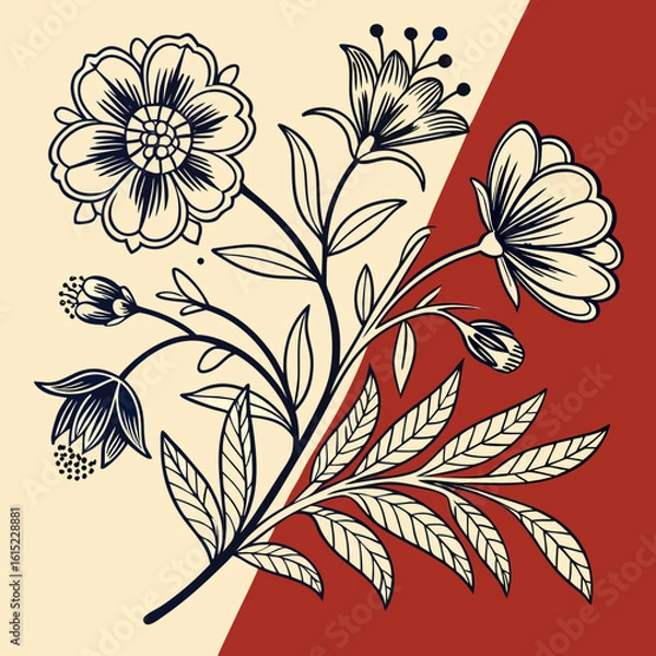 Fototapeta seamless pattern with flowers