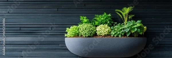Fototapeta Modern planter with herbs