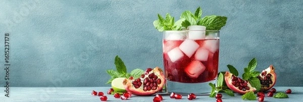 Fototapeta Refreshing pomegranate cocktail