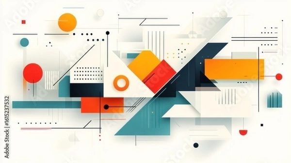 Fototapeta Abstract geometric shapes composition (3)