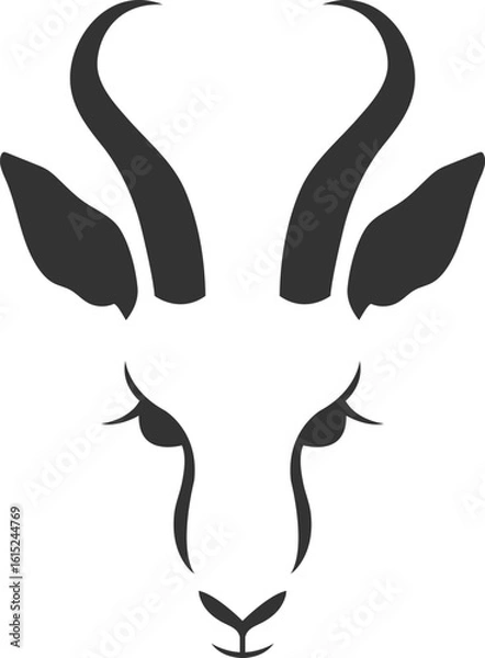 Obraz Deer head silhouette, deer face vector illustration