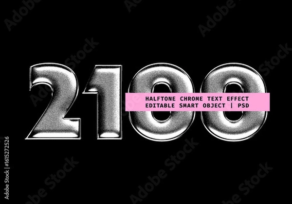 Obraz Halftone Chrome Text Effect