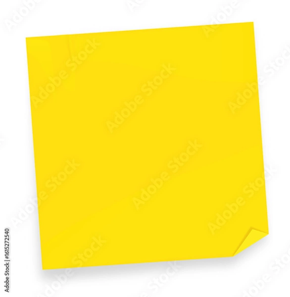 Fototapeta Yellow post-it sticky note isolated 