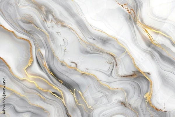 Obraz Elegant Marble Texture with Golden Lines