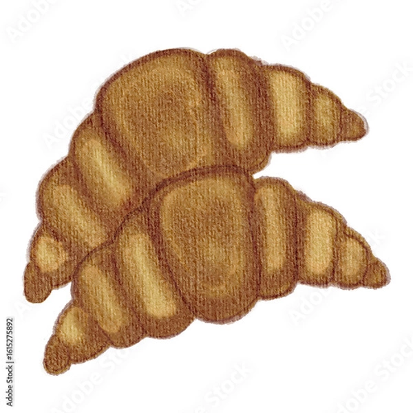 Obraz digital watercolor drawing of a croissant with a transparent background
