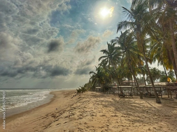 Obraz  Océan et plage sous les palmiers 