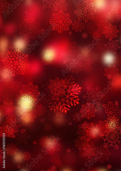 Obraz red and gold Christmas snowflakes background 1610