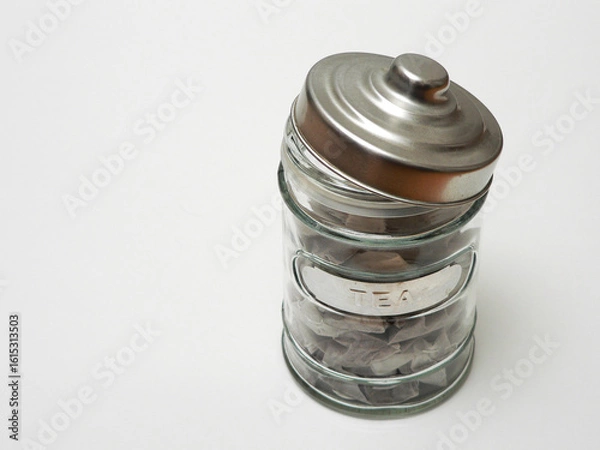 Obraz ティーバックが入ってるガラス製キャニスター
