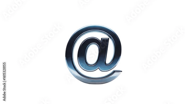 Fototapeta Shiny metallic at symbol representing connection and digital communication