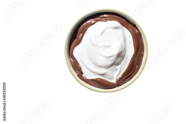 Obraz a bowl of chocolate pudding with whipped cream