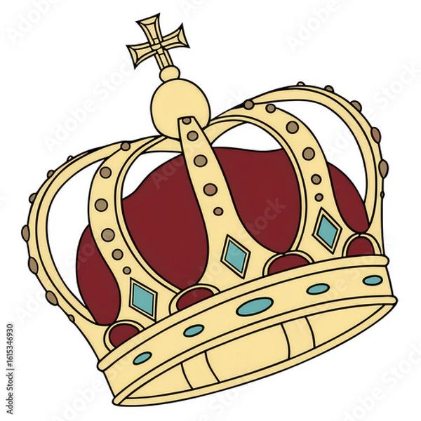 Obraz king crown vector illustration