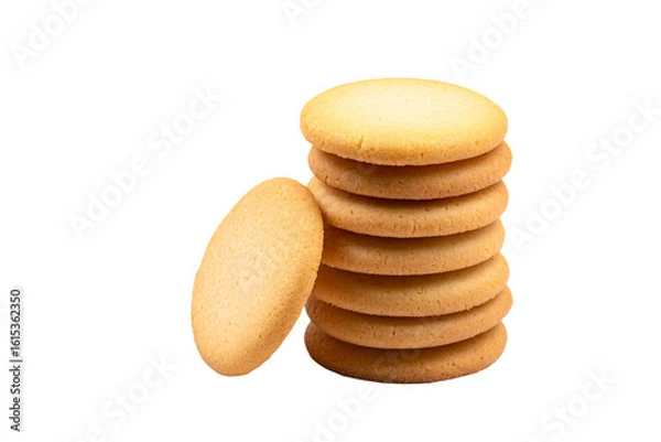 Fototapeta a stack of cookies with a bite taken out of one