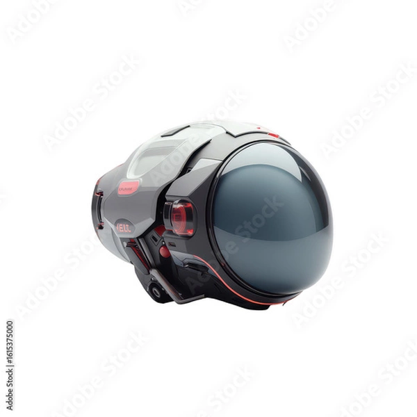 Fototapeta Futuristic helmet design with a smooth, reflective surface.