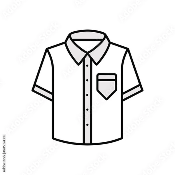 Obraz Simple icon of a short sleeve button up shirt isolated on white background