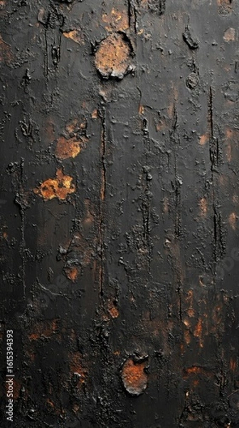 Fototapeta Textured Dark Surface with Rust Detail Abstract