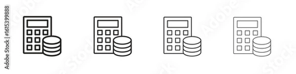 Fototapeta Budget icon linear vector icon in a editable style.