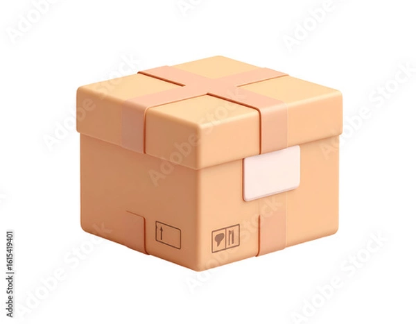 Obraz 3D Rendered Cardboard Box Illustration