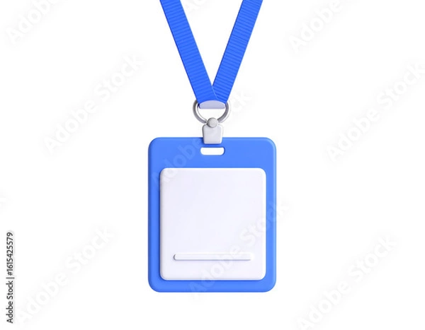 Obraz Blue 3D ID Badge Mockup