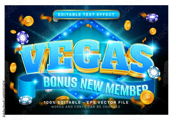 Obraz vegas 3d text effect and editable text effect