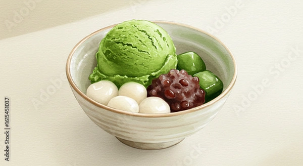 Fototapeta 抹茶アイスと和の甘味