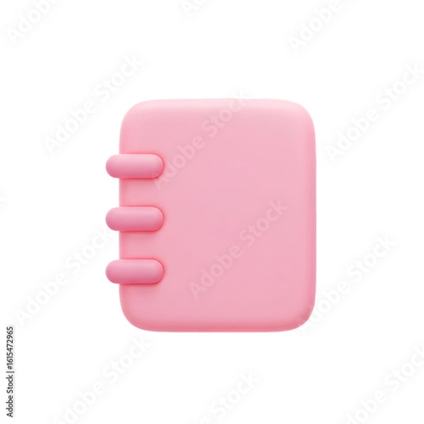 Obraz 3D Render Pink Notebook Illustration Isolated on Transparent Background
