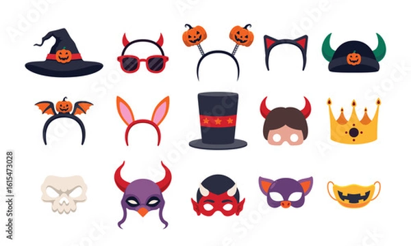 Obraz Halloween headbands graphic vector illustration set