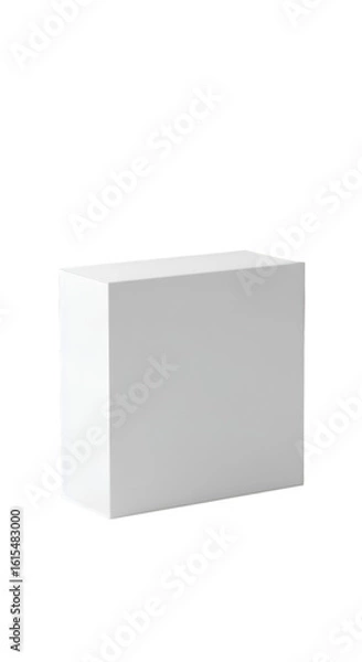 Fototapeta 3D Rendered White Box Isolated on Transparent Background for Abstract Design